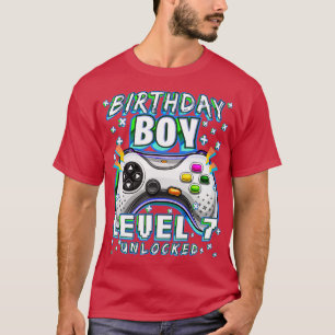 Camiseta Nivel 7 Videojuego desbloqueado 7º cumpleaños Niño
