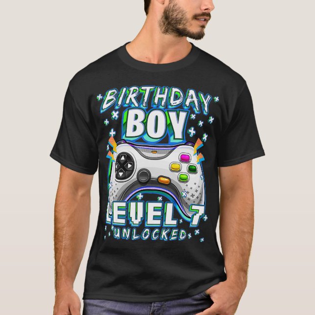 Camiseta Nivel 7 Videojuego desbloqueado 7º Jugador de cump (Anverso)