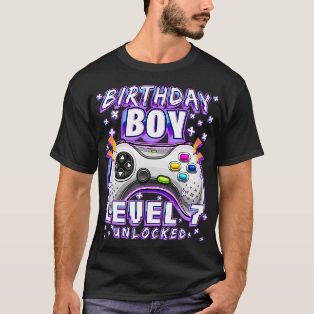 Camiseta Nivel 7 Videojuego desbloqueado 7º Jugador de cump (Anverso)