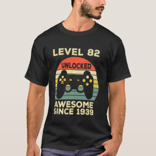 Camiseta Nivel 82 Cumpleaños Desbloqueado 82 Años Awesome S