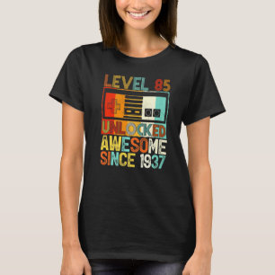 Camiseta Nivel 85 desbloqueado increíble desde 1937 85º cum