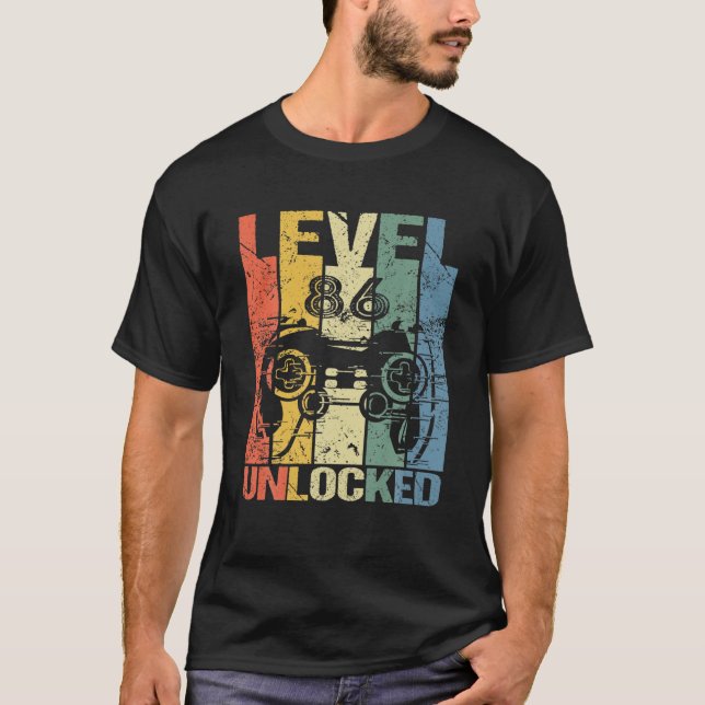 Camiseta Nivel 86 Desbloqueado Impresionante Videojuego 193 (Anverso)