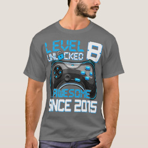 Camiseta Nivel 8 Desbloqueado 8º cumpleaños increíble desde