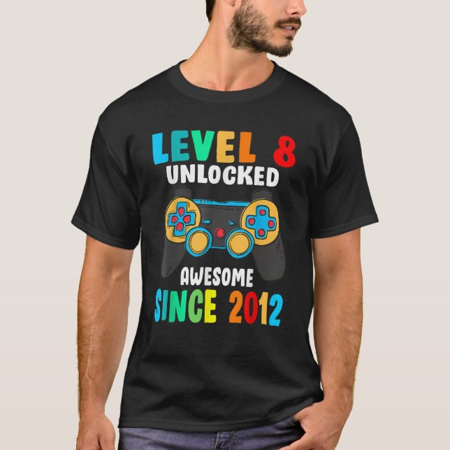 Camiseta Nivel 8 Desbloqueado desde 2012 8º cumpleaños G (Anverso)