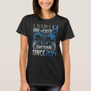 Camiseta Nivel 8 Desbloqueado desde 2014 8º cumpleaños