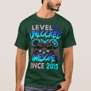 Camiseta Nivel 8 Desbloqueado desde 2015 8º cumpleaños G