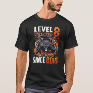 Camiseta Nivel 8 Desbloqueado desde 2015 8º cumpleaños G