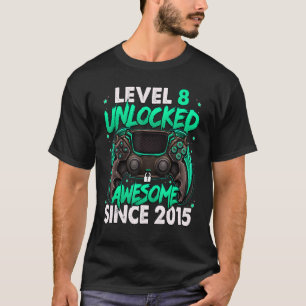 Camiseta Nivel 8 Desbloqueado desde 2015 8º cumpleaños G