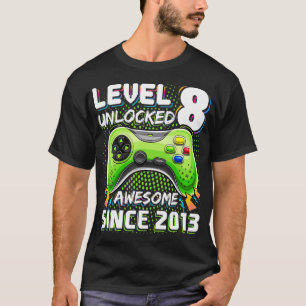 Camiseta Nivel 8 Desbloqueado Impresionante Juego de Video 