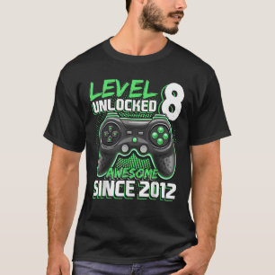 Camiseta Nivel 8 Desbloqueado Impresionante Juego de Video 