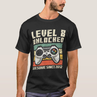 Camiseta Nivel 8 Desbloqueado Impresionante Juego de Video