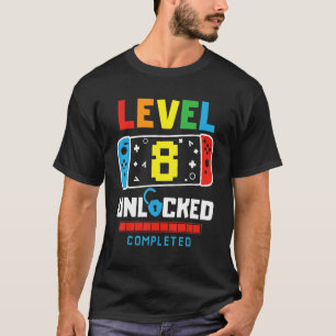 Camiseta Nivel 8 Juego completado desbloqueado Feliz octavo