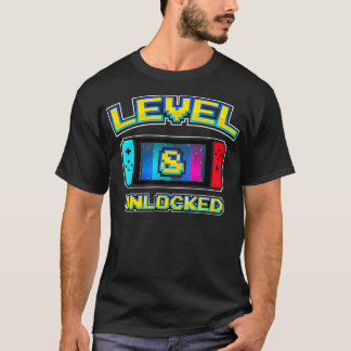 Camiseta Nivel 8 Niño De Cumpleaños Desbloqueado De 8 Años