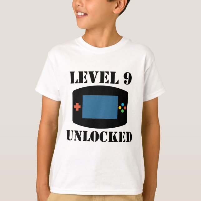 Camiseta Nivel 9 abierto 9no cumpleaños de los videojuegos (Anverso)