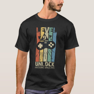 Camiseta Nivel 9 Camisas de cumpleaños 9 años Videojuegos d