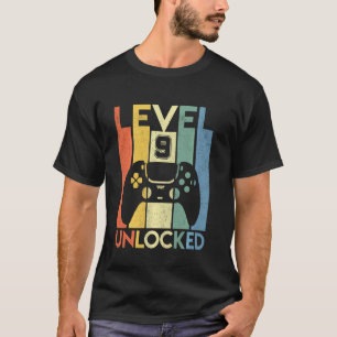 Camiseta Nivel 9 Cumpleaños Desbloqueado 9 Años Es Mi Noven