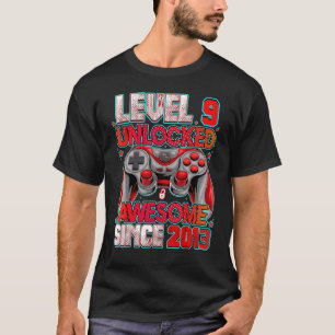 Camiseta Nivel 9 Desbloqueado desde 2013 Noveno cumpleaños 