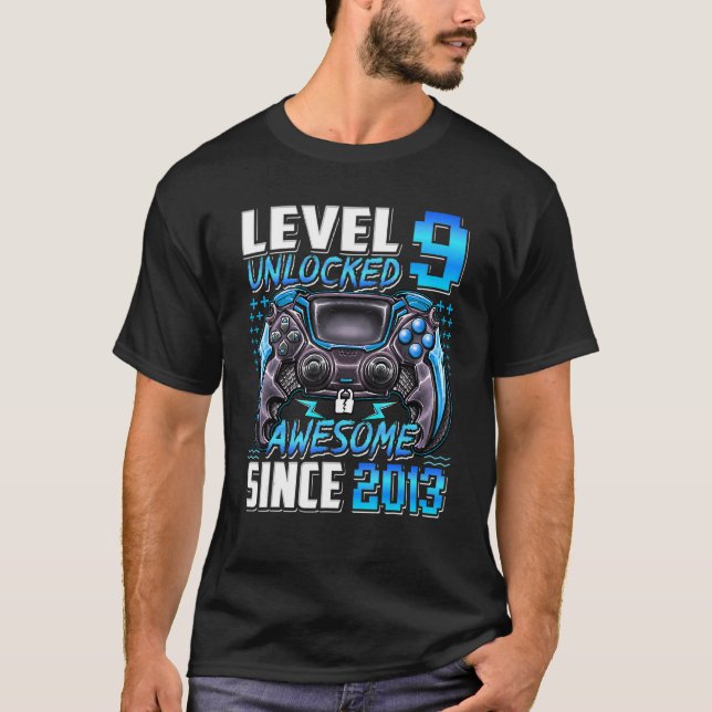 Camiseta Nivel 9 Desbloqueado desde 2013 Noveno cumpleaños  (Anverso)