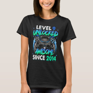 Camiseta Nivel 9 Desbloqueado desde 2014 Noveno Cumpleaños 