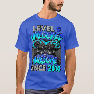 Camiseta Nivel 9 Desbloqueado desde 2014 Noveno Cumpleaños 