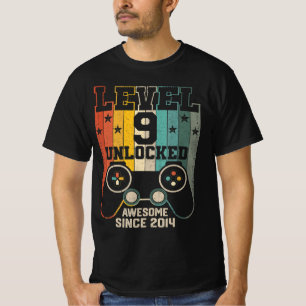 Camiseta Nivel 9 Desbloqueado Impresionante Juego de Video