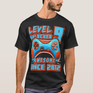 Camiseta Nivel 9 Desbloqueado Impresionante Juego de Video 