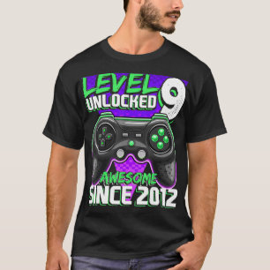Camiseta Nivel 9 Desbloqueado Impresionante Juego de Video 