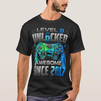 Camiseta Nivel 9 Desbloqueado Increíble Desde 2017 9º Cumpl