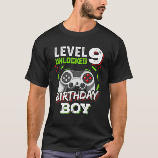 Camiseta Nivel 9 Desbloqueado Nacimiento Niño Video Gamer N