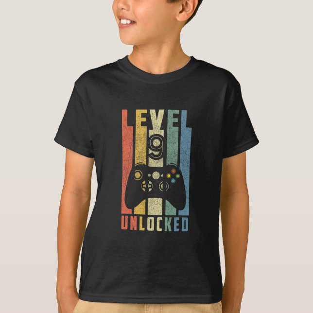 Camiseta Nivel 9 Desbloqueado Regalo de cumpleaños para niñ (Anverso)