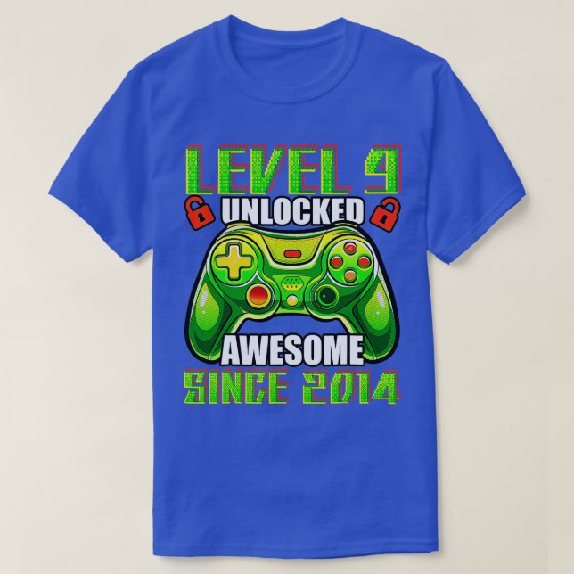 Camiseta Nivel 9 Desbloqueados Impresionante videojuego 201 (Diseño del anverso)
