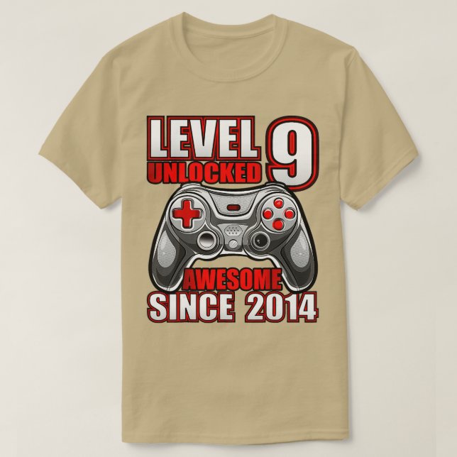 Camiseta Nivel 9 Desbloqueados Impresionante videojuego 201 (Diseño del anverso)
