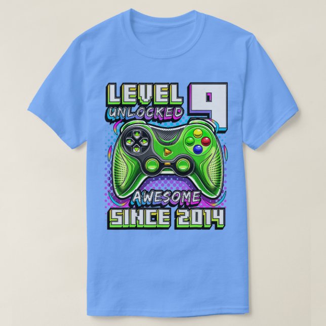 Camiseta Nivel 9 Desbloqueados Impresionante videojuego 201 (Diseño del anverso)