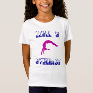 Camiseta Nivel 9 Gimnasia Gimnasta Azul y Magenta Gimnasia