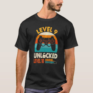 Camiseta Nivel 9 Niño De Cumpleaños Desbloqueado De 9 Años 