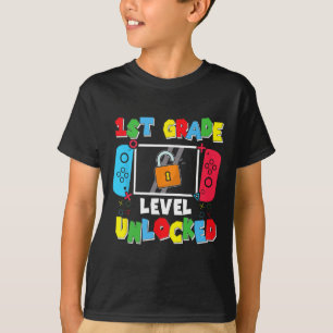Camiseta Nivel de 1er grado desbloqueado de regreso a clase