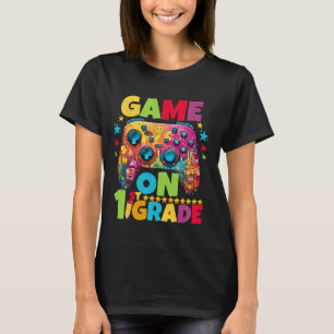 Camiseta Nivel de 1er Grado Desbloqueado Videojugador Pixel