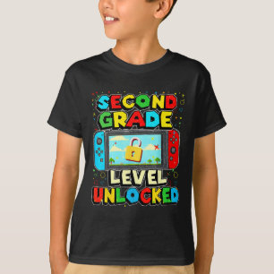 Camiseta Nivel de 2do Grado Desbloqueado Chicos Gamer Diver