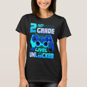 Camiseta Nivel de 2do Grado Desbloqueado Gamer Niños Primer