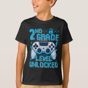 Camiseta Nivel de 2do Grado Desbloqueado Juego de Video Pri
