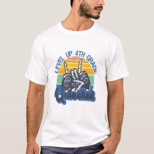 Camiseta Nivel de 4º Grado Desbloqueados Jugando De Nuevo A