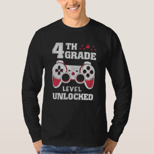 Camiseta Nivel de 4to Grado Desbloqueado Gamer Regreso a la