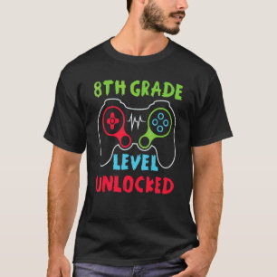Camiseta Nivel de 8vo Grado Desbloqueado Jugador Primer Día