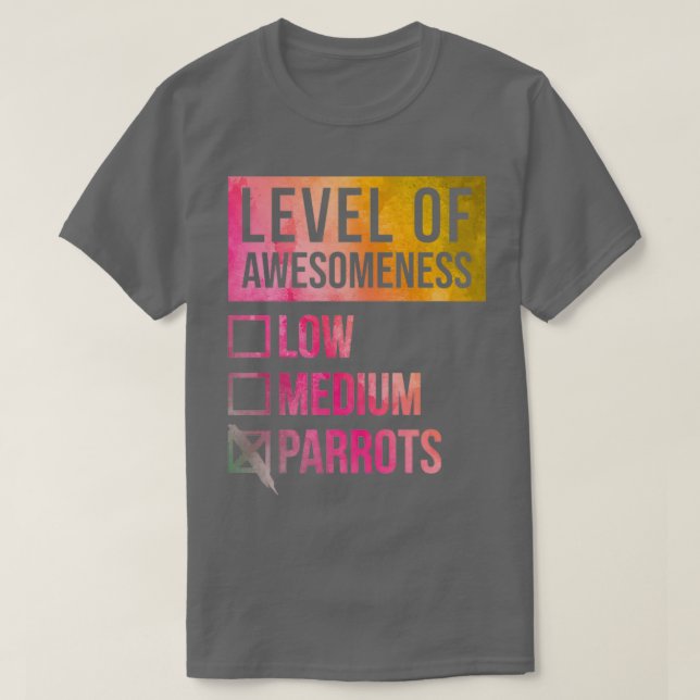Camiseta Nivel de arte divertido de loros en acuarela (Diseño del anverso)
