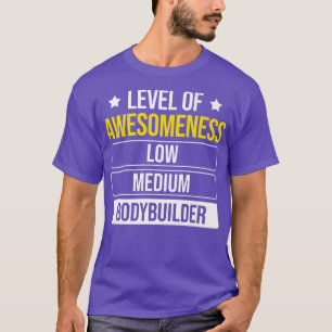 Camiseta Nivel De Awesomeness Bodybuilder Fitness Gym Cita