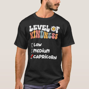 Camiseta Nivel de bondad Capricornio Zodiac Rótulo Daisy