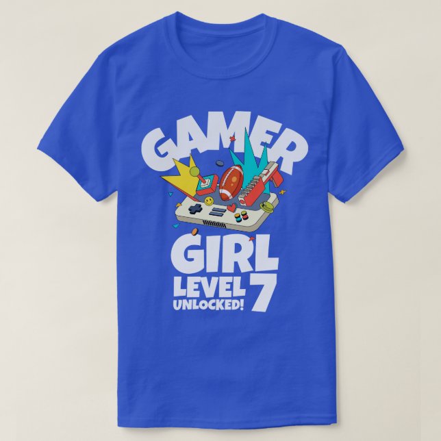 Camiseta Nivel de chica 7 desbloqueado (Diseño del anverso)