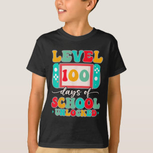 Camiseta Nivel De Controlador De Juegos 100 Días De Escuela