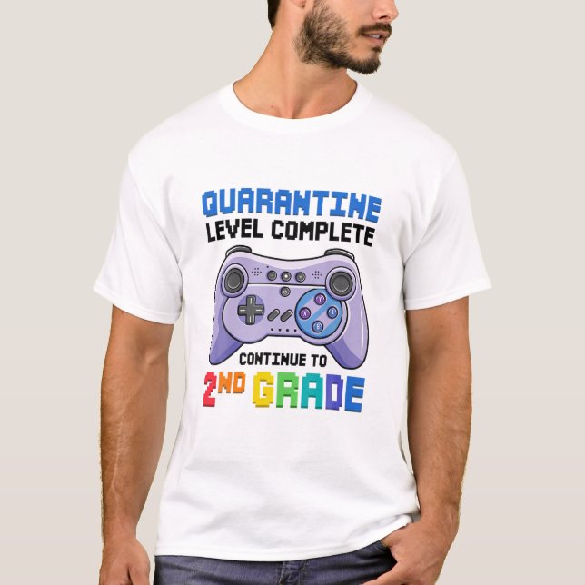 Camiseta Nivel De Cuarentena Completado 2º Grado Niños De V (Anverso)