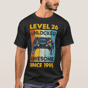 Camiseta Nivel de cumpleaños 26 desbloqueado de 1995 a los 